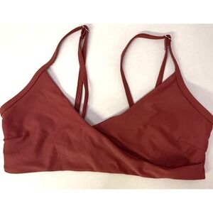 Shein Cross Front Bikini Swim Top - Size M - Rust, Red/Brown